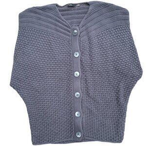 Prana Womens Estee Chunky Sleeveless Cardigan Sz S Gray Oversized Organic Cotton